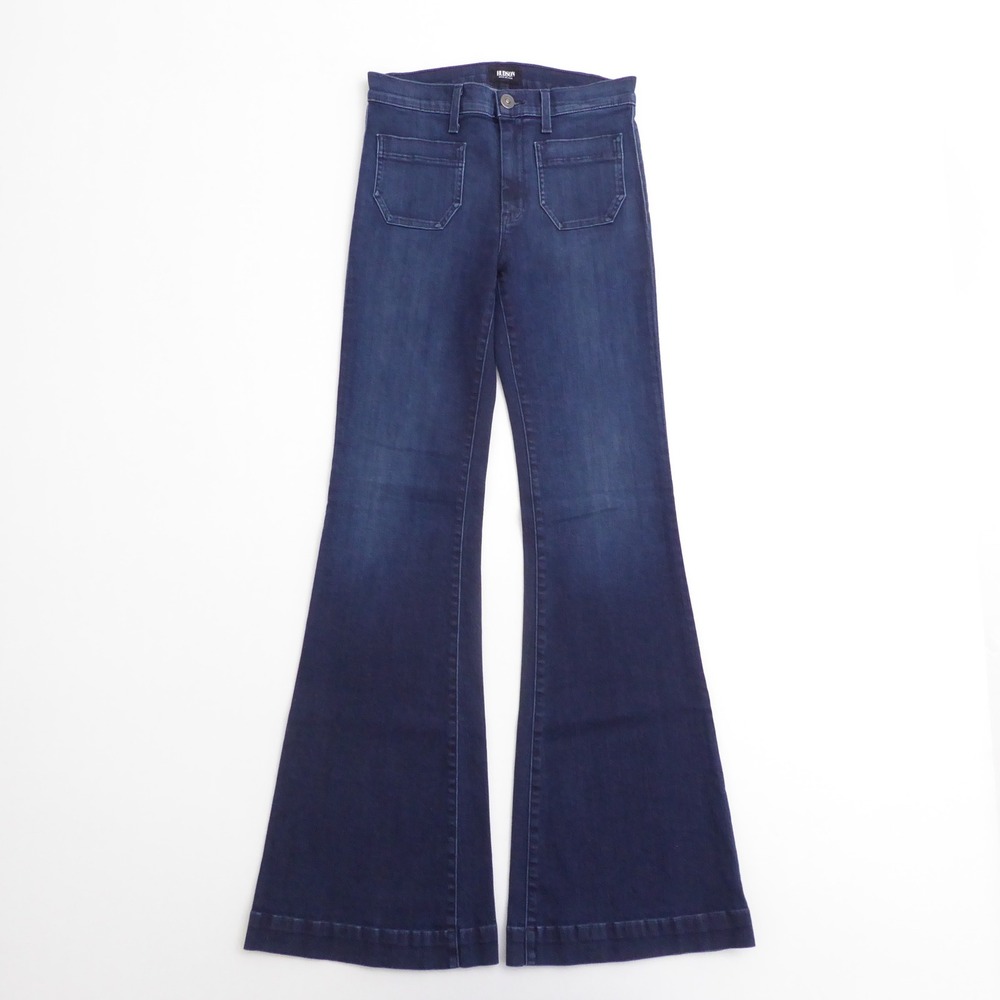 Hudson Women Jeans Blue Taylor High Waist Flare Patch Pocket Size 28